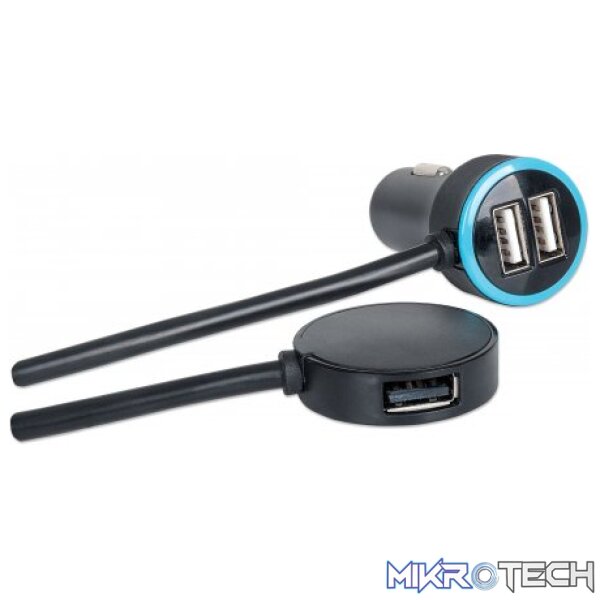 Manhattan PopCharge Auto Passenger Automotive USB Fast Charger with Four 1A Ports - Image 3