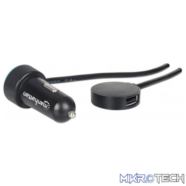 Manhattan PopCharge Auto Passenger Automotive USB Fast Charger with Four 1A Ports - Image 5