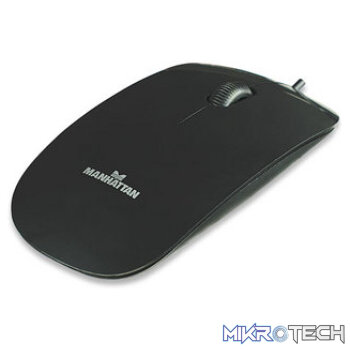 Manhattan Slim USB Optical Mouse - 3 Button with Scroll wheel 1000 DPI