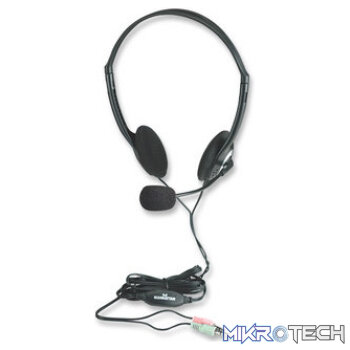 Manhattan Stereo Headset + Microphone Colour: Black