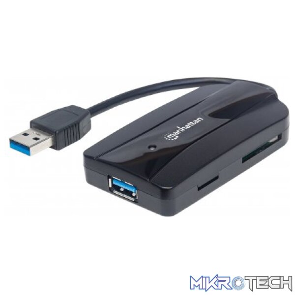 Manhattan SuperSpeed USB 3.0 Hub and Card Reader/Writer Manhattan SuperSpeed USB 3.0 Hub and Card Reader/Writer