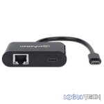 Manhattan SuperSpeed USB Type C to Gigabit Network Adapter with Power Delivery Port - Image 2