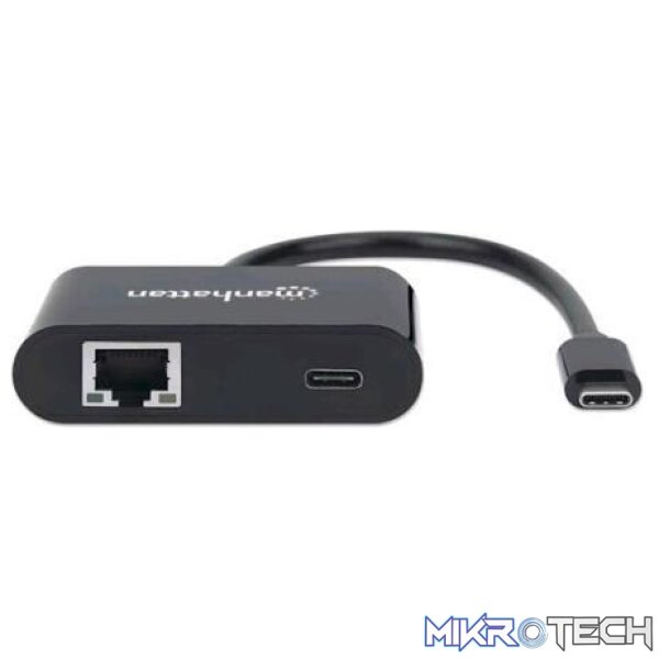 Manhattan SuperSpeed USB Type C to Gigabit Network Adapter with Power Delivery Port - Image 2