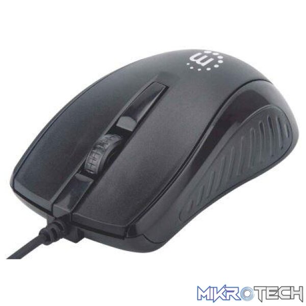 Manhattan Wired USB Optical Mouse – Compact Three Buttons with Scroll Wheel - Image 2
