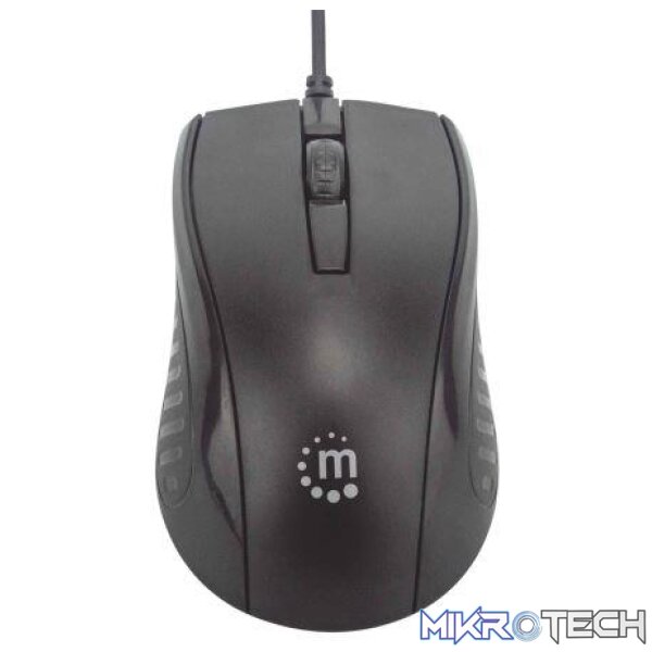 Manhattan Wired USB Optical Mouse – Compact Three Buttons with Scroll Wheel - Image 3