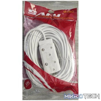 Noble Safy 20m Multi Plug Coupler Extension Cord Lead With Dual 3 Pin Sockets-16A Rated Plugs 250V