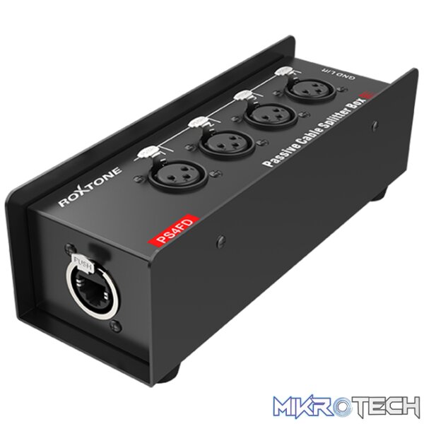 PS4FD_1 Roxtone - Cat Snake Splitter Box, 4 Channel Xlr Female To Ethercon Network Cable - Image 1