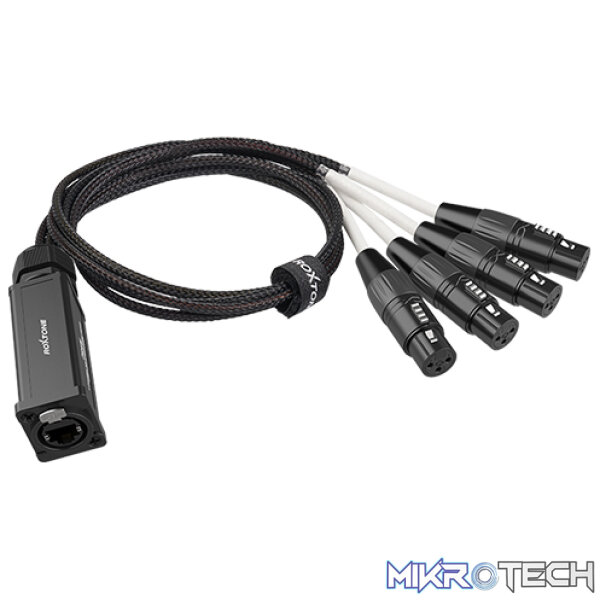 PS4F_1 Roxtone - Cat Snake Splitter, 4 Channel Xlr Female To Ethercon Network Cable - Image 1