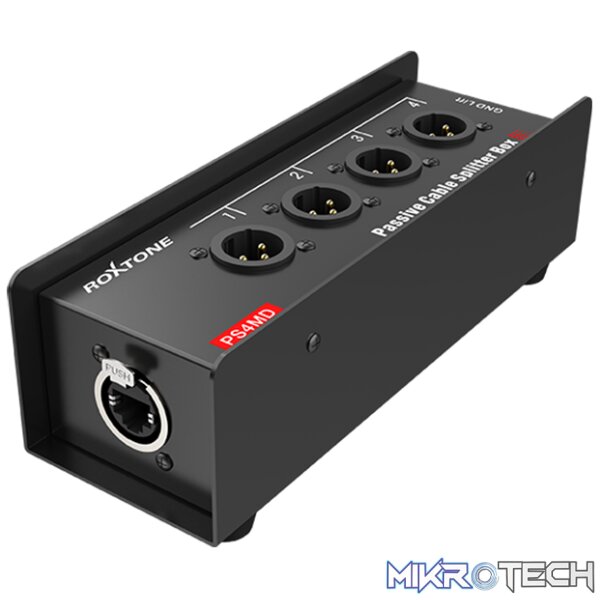 PS4MD_1 Roxtone - Cat Snake Splitter Box, 4 Channel Xlr Male To Ethercon Network Cable - Image 1