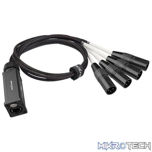 PS4M_1 Roxtone - Cat Snake Splitter 4 Channel Xlr Male To Ethercon Network Cable - Image 1