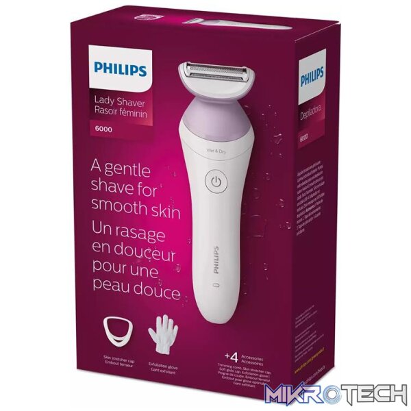 Philips Cordless Lady Wet & Dry Shaver 6000 Pink Includes Trimming comb - Image 3
