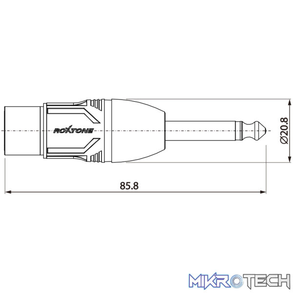 Roxtone - Adap 6.3Mm Mono Plug - Xlr Socket - Image 2