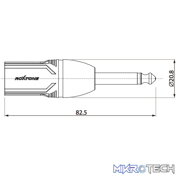 Roxtone - Adap Xlr Plug - 6.3 Mono Plug - Image 3