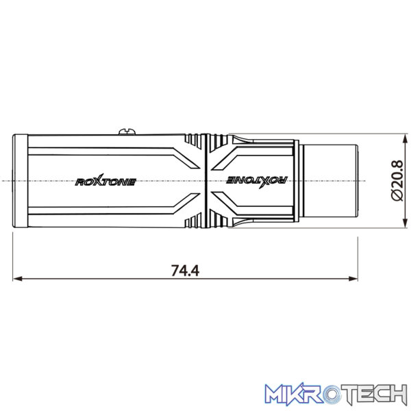 Roxtone - Adap Xlr Socket-6.3 Stereo Socket With Lock - Image 3