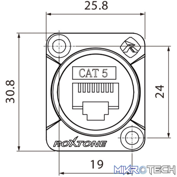 Roxtone - Cat5E Through Socket Nickel Plated Shell - Image 4