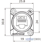 Roxtone - Cat6 Through Socket Nickel Plated Shell Shielded - Image 3