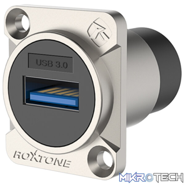 RAU3D_2 Roxtone - Usb Through Socket Nickel Plated Shell - Image 1