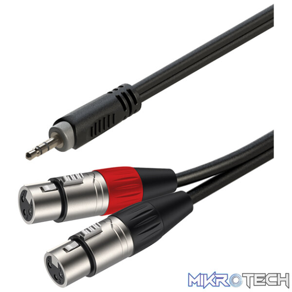 RAYC1702_1 Roxtone - Samurai Series Signal Lead 3.5 M St - 2X Xlr F 2M - Image 1