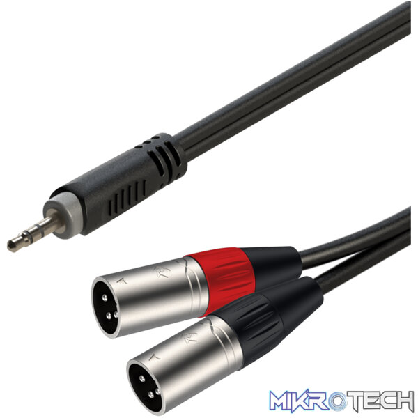 RAYC190L2_1 Roxtone - 2M Signal Lead 3.5 M St - 2 Xlr M - Image 1
