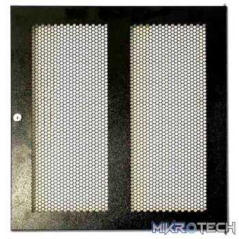 RCT 12U AP Pre-coated black wall mount cabinet 2x uprights 2x glands + Screws; 450mm GLASS DOOR.