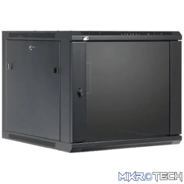RCT 12U AP Pre-coated black wall mount cabinet 2x uprights 2x glands + Screws; 450mm PERFORATED DOOR. RCT 12U AP Pre-coated black wall mount cabinet 2x uprights 2x glands + Screws; 450mm PERFORATED DOOR.