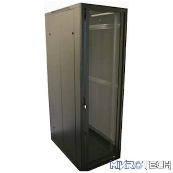 RCT 12U CP server/networking cabinet 4x uprights 4x feets incl glands + Screws; 600 X 600 GLASS DOOR