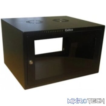 RCT 15U AP Pre-coated black wall mount cabinet 2x uprights 2x glands + Screws; 450mm GLASS DOOR.