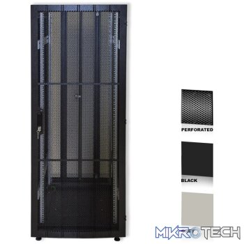 RCT 16U CP server/networking cabinet 4x uprights 4x feets incl glands + Screws; 600 X 600 PERFORATED DOOR; BLACK.