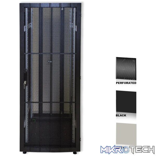 RCT 25U CP server/networking cabinet 4x uprights 4x feets incl glands + Screws; 600 X 600 PERFORATED DOOR; BLACK. RCT 25U CP server/networking cabinet 4x uprights 4x feets incl glands + Screws; 600 X 600 PERFORATED DOOR; BLACK.