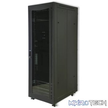 RCT 47U CP server/networking cabinet 4x uprights 4x feets incl Glands + Screws; 600 X 1000 PERFORATED DOOR; BLACK.