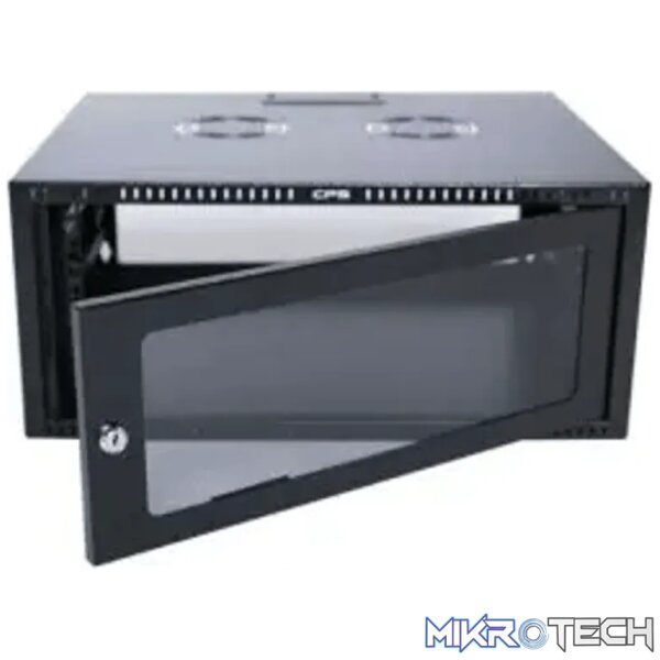 RCT 6U AP Pre-coated black wall mount cabinet 2x uprights 2x glands + Screws; 450mm GLASS DOOR. RCT 6U AP Pre-coated black wall mount cabinet 2x uprights 2x glands + Screws; 450mm GLASS DOOR.