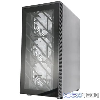 RCT Case - Gaming ATX - Black + 550W; 4x RGB fans
