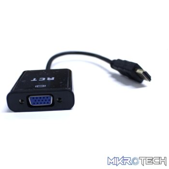 RCT HDMI male to VGA female Adaptor - BLACK