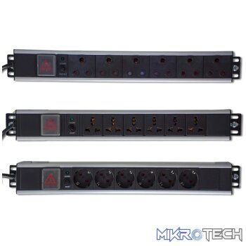 RCT RSA 6 way 16A 19' rack mount ZA Plug.