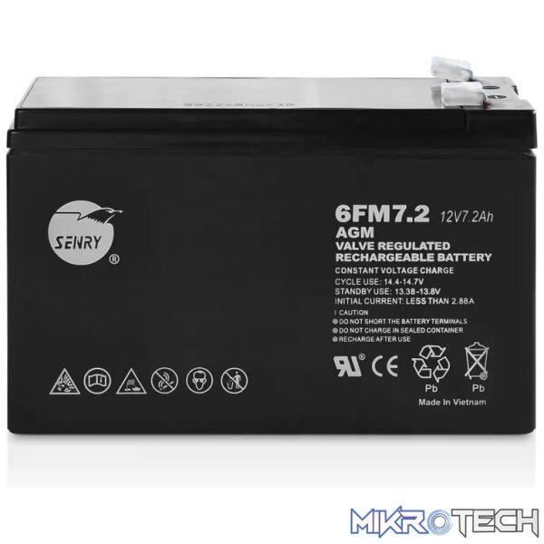 RCT SENRY 6FM7.2 12V DC 7AH RECHARGEABLE SEALED AGM BATTERY - 6 MONTH WARRANTY ONLY! RCT SENRY 6FM7.2 12V DC 7AH RECHARGEABLE SEALED AGM BATTERY - 6 MONTH WARRANTY ONLY!