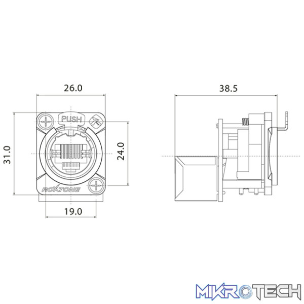 Roxtone - Cat5E Ethercon Through Socket Nickel Plated Shell - Image 4
