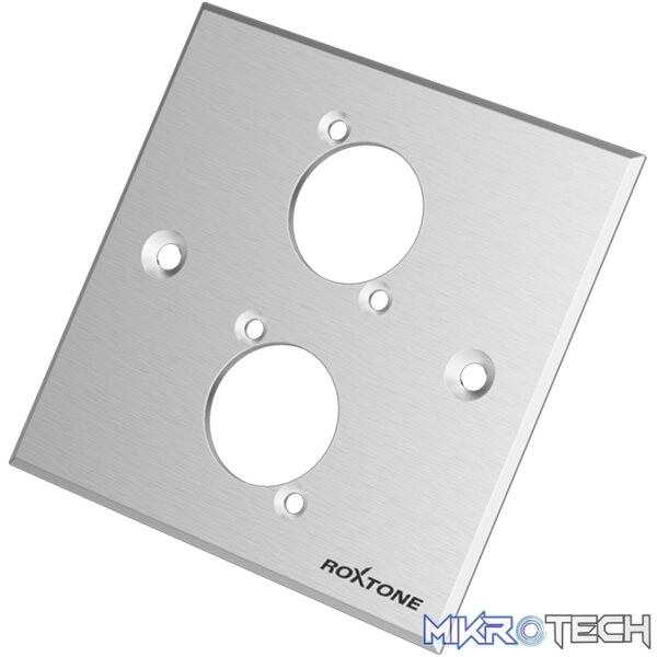 RWPA60-2-SL Roxtone - Double Silver Blank Wallplate - Image 1