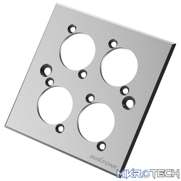 RWPA60-4-SL Roxtone - 4-Way Silver Blank Wallplate - Image 1