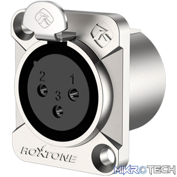 RX3FD-NT_1 Roxtone - Leader Series 3P Xlr Female Chassis Nickel Plated Shell - Image 1