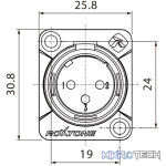 Roxtone - Leader Series 3P Xlr Male Chassis Nickel Plated Shell - Image 4
