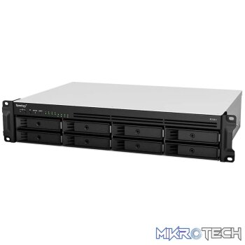 RackStation 8-bay (up to 12-bay); AMD Ryzen V1500B 2.4Ghz; 4GB RAM (Up to 32GB); 4 x GbE LAN; 2x USB3.2; 1x eSATA;