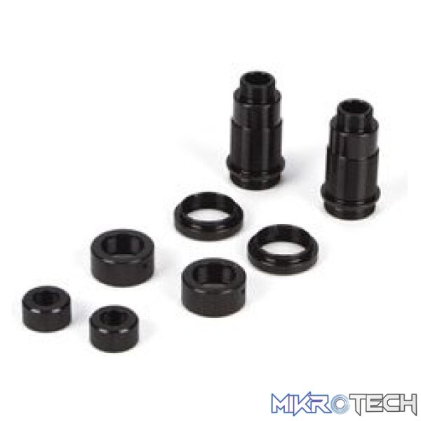 Rear Shock Body Set Al Black: Mini 8ig Rear Shock Body Set Al Black: Mini 8ig
