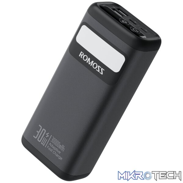 Romoss PMT30 30000mAh 30W Fast Charge Power Bank – Black - Image 3
