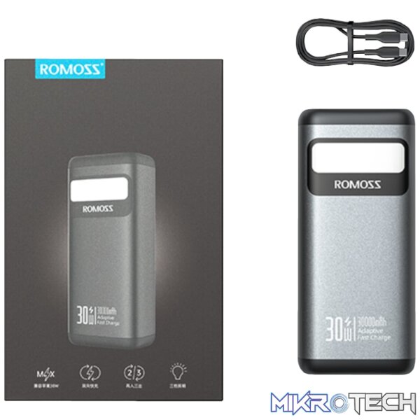 Romoss PMT30 30000mAh 30W Fast Charge Power Bank – Black - Image 7