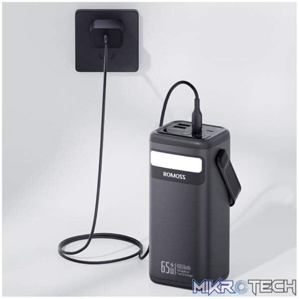 Romoss PMT40 EZCarry Pro 40000mAh 65W Fast Charge Power Bank - Black - Image 5
