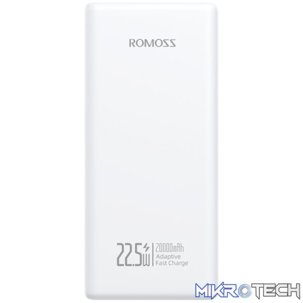 Romoss PRC20 20000mAh 22.5W Fast Charge Power Bank – White - Image 2