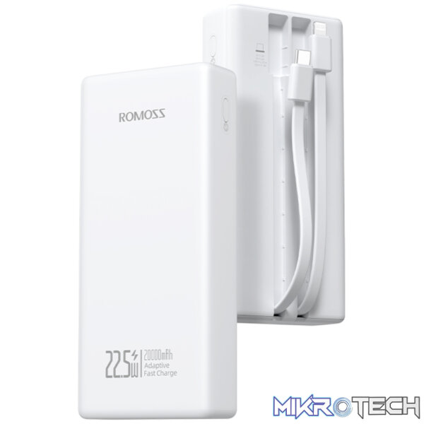 Romoss PRC20 20000mAh 22.5W Fast Charge Power Bank – White - Image 3