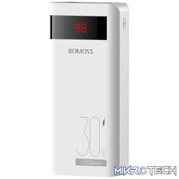 Romoss Sense 6PS Pro 20000mAh 30W Fast Charge Power Bank - White