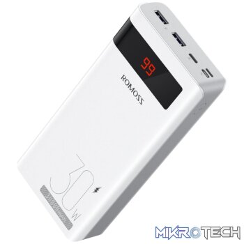 Romoss Sense 8PS Pro 30000mAh 30W Fast Charge Power Bank - White