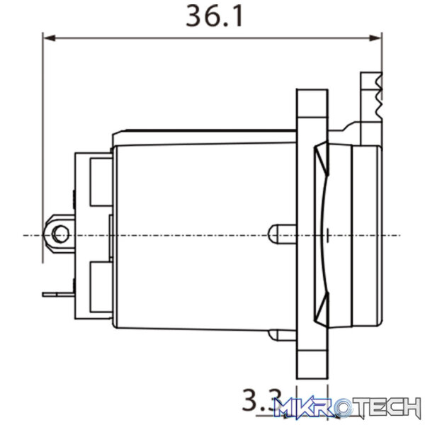 Roxtone - 6.3Mm Jack Stereo Socket Panel Mount Nickel Plated Shell - Image 5
